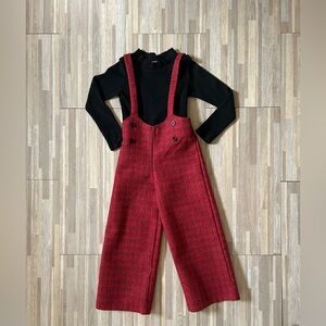 Mia Belle Girls Plaid Tweed Jumpsuit Size 10y